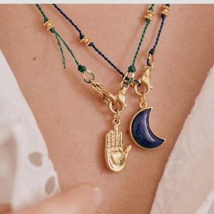 Sezane Irma Charm - Heart Hand Golden Beaded - New